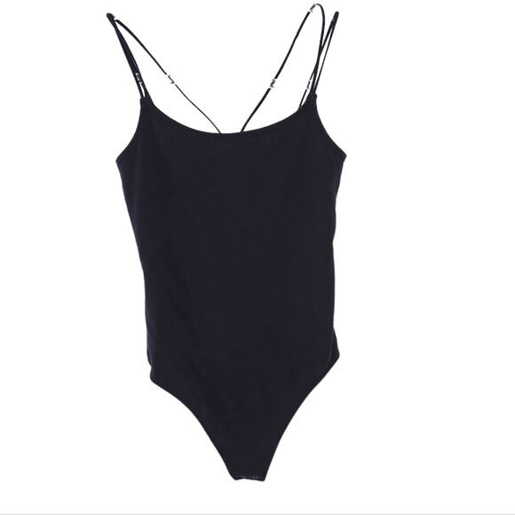 Abercrombie Black Bodysuit XS, Thong Style Sleeveless Neutral Strappy Back - Picture 1 of 6